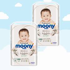 Tã Bỉm MOONY NATURAL Nội Địa Nhật dán/quần NB63/S58/M46/L38/L36/XL32