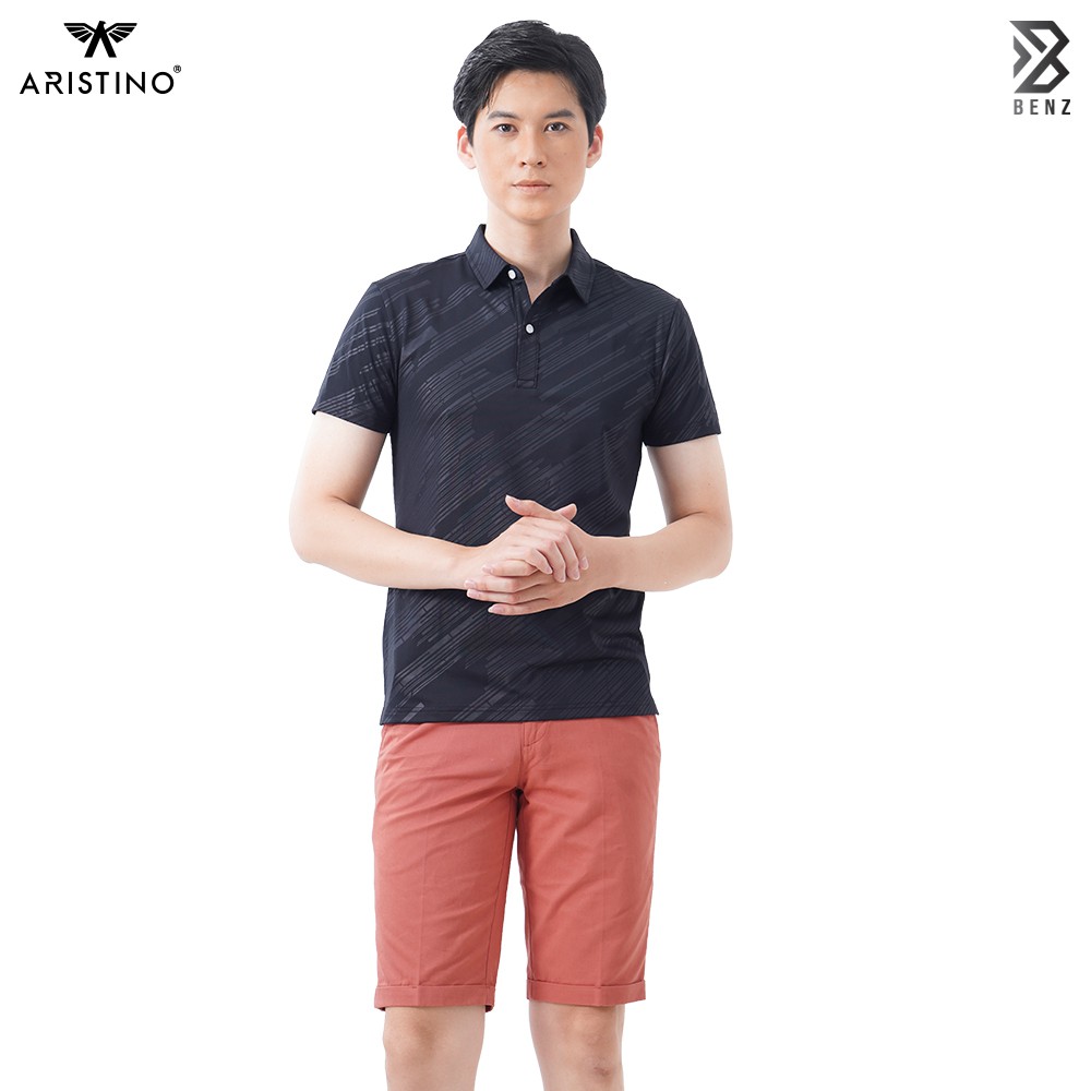 Áo Polo Nam Aristino Benzmen, Áo Thun Ngắn Tay Chất Liệu Polyester Cool In Công Nghệ Emboss - Aps049s9 Benzmen