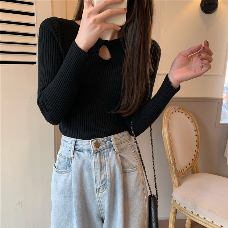 Áo len NZN tay dài cổ chữ V đơn giản thời trang xuân thu dành cho nữ