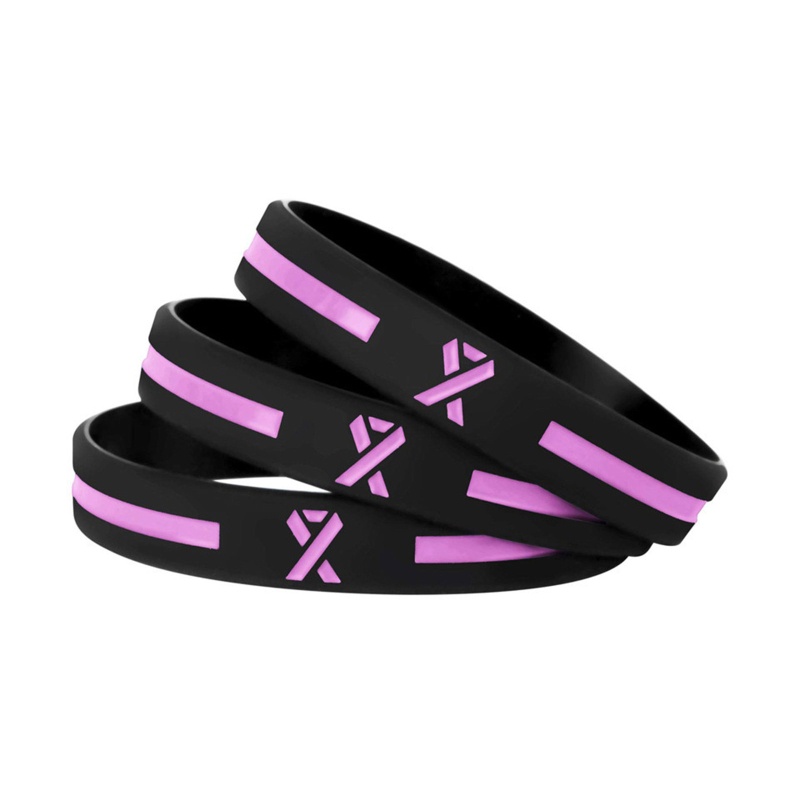 Vòng Tay Cao Su Silicon Màu Xanh Dương / Hồng / Đỏ Thời Trang Thích Hợp Làm Quà Tặng