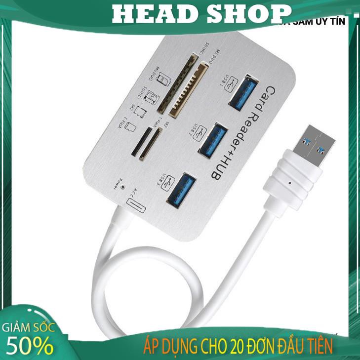 Bộ chia USB HUB kiêm đầu đọc thẻ nhớ 2 in 1 cổng 3.0 giá rẻ mẫu 2 ( Gía sập sàn ) HEAD SHOP