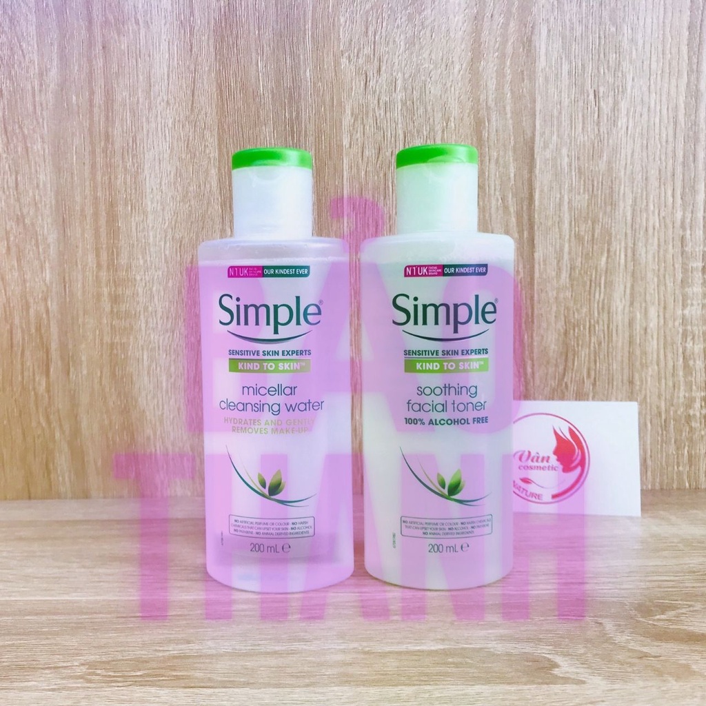 Combo Simple Tẩy trang 200ml + Sữa rửa mặt 150ml + Toner 200ml cho da sạch khỏe đẹp_bao_thanh.cosmetic | BigBuy360 - bigbuy360.vn