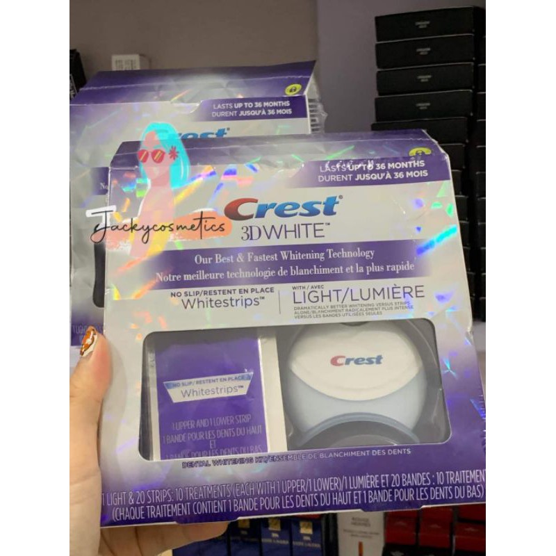 Tách set bộ tẩy trắng răng Crest 3D White Whitestrips with Light