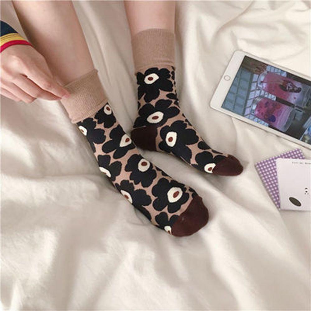MELODG Vớ Dày Giữ Ấm Họa Tiết Hoa Xinh Xắn Cho Nữ