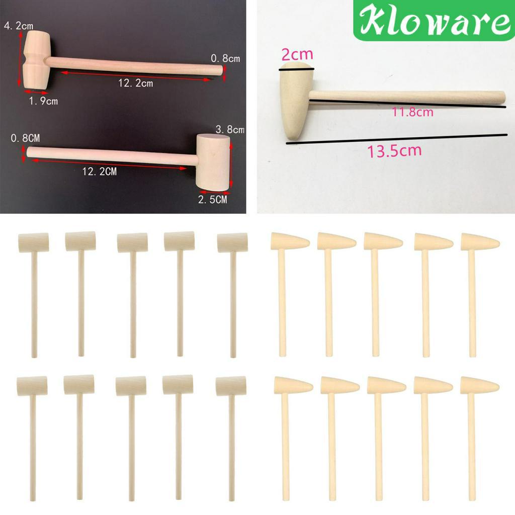 Set 10 Búa Gỗ Tự Nhiên Mini Đa Năng