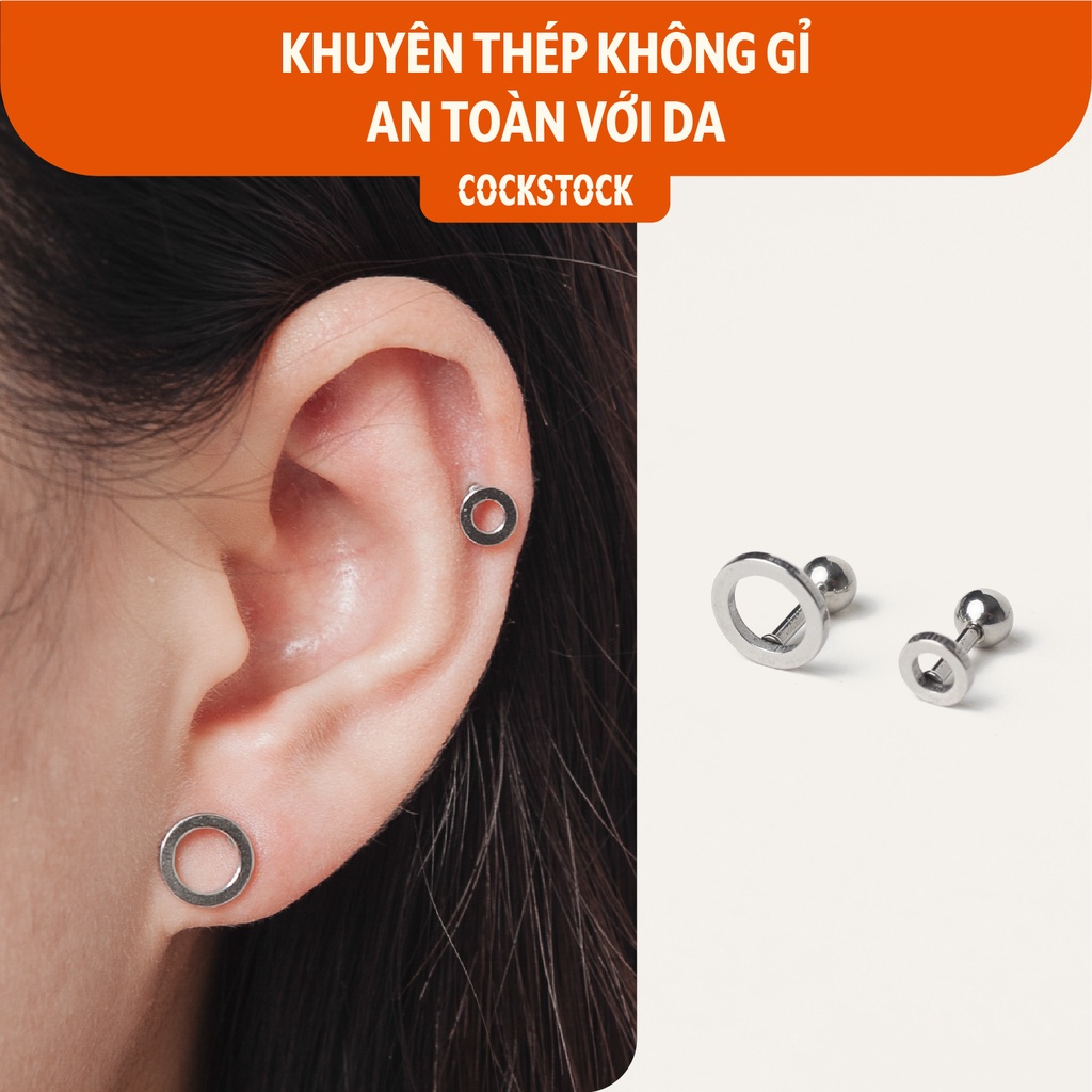 Khuyên tai đơn giản basic Round Minimal Earring CockStock