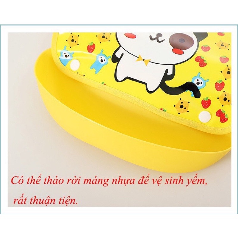 Yếm máng ăn dặm silocon tháo rời cho bé