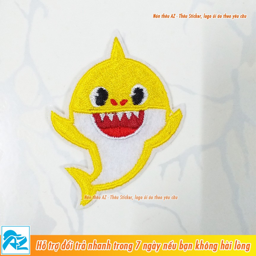 Sticker ủi thêu hình cá mập baby shark - Patch vải ủi áo thun balo S148