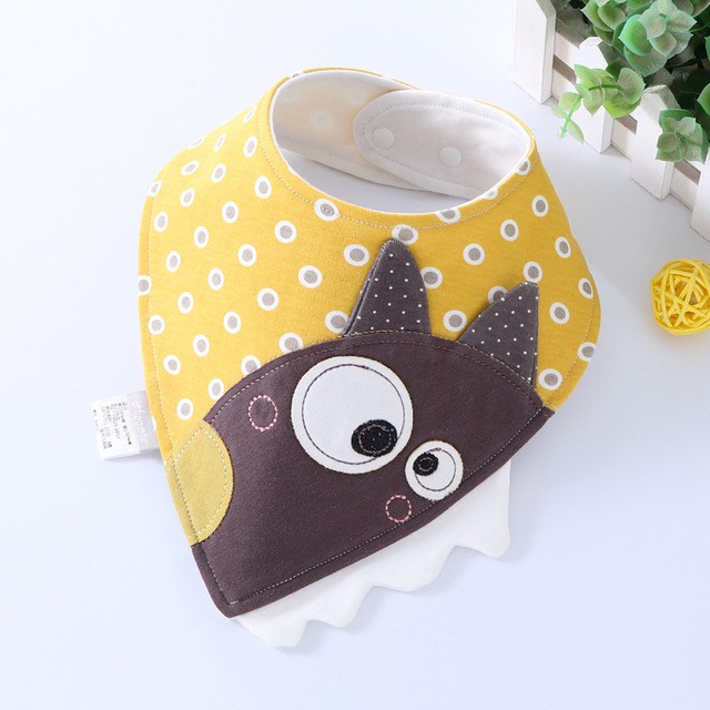Yếm tam giác cotton cao cấp hình thú cho bé