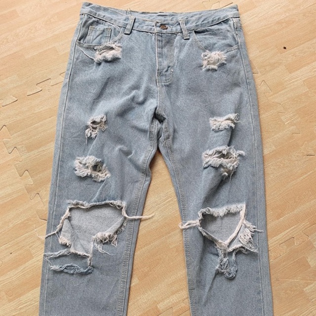 Quần bò baggy rách