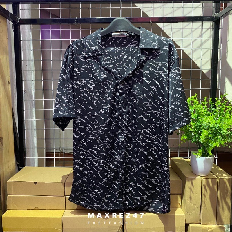 Áo somi cộc tay Nam [ VIDEO ] Áo sơmi nam relaxed hoạ tiết ngắn tay siêu mát