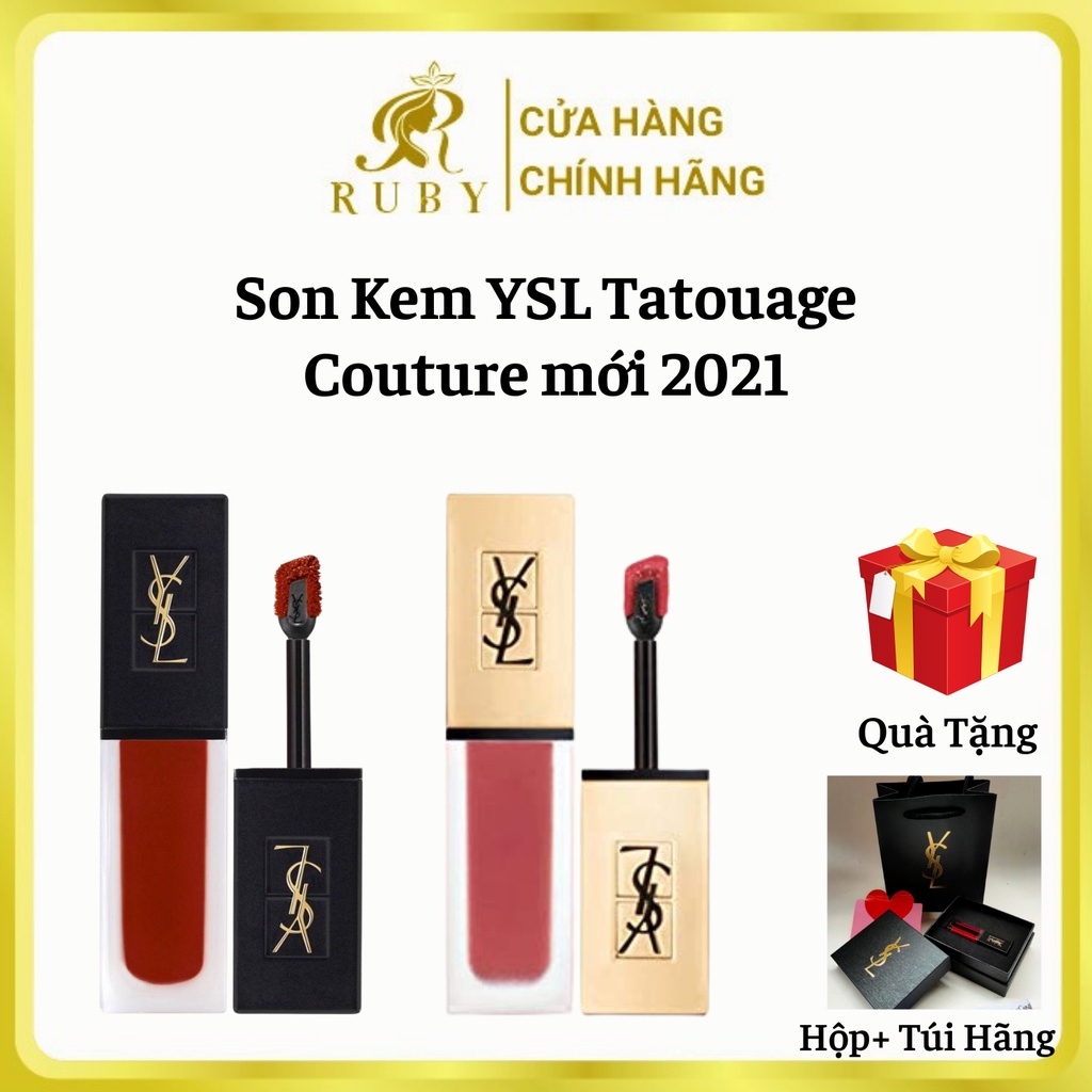 [HOT] Son Kem YSL dòng siêu lì đẹp với 2 loại mẫu mới 2021, Tiệm Son Ruby