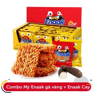 Hộp mì enaak trẻ em mix 2 vị (12 gói gà vàng 30 gram và 12 gói cay đỏ 28gram)