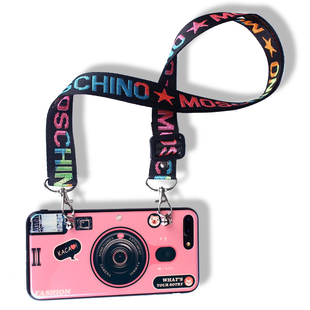 Ốp điện thoại hình máy ảnh kèm dây đeo dài cho Samsung J4 Plus A50 A70 A10 A20 A30 A10S A20S A50 M10 M20 M30 | BigBuy360 - bigbuy360.vn