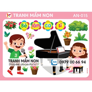 Decal mầm non - góc âm nhạc an-015