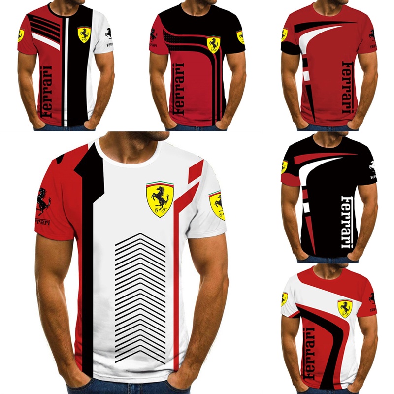 Áo Thun Tay Ngắn In Hình Ferrari Thời Trang Mùa Hè Cho Nam