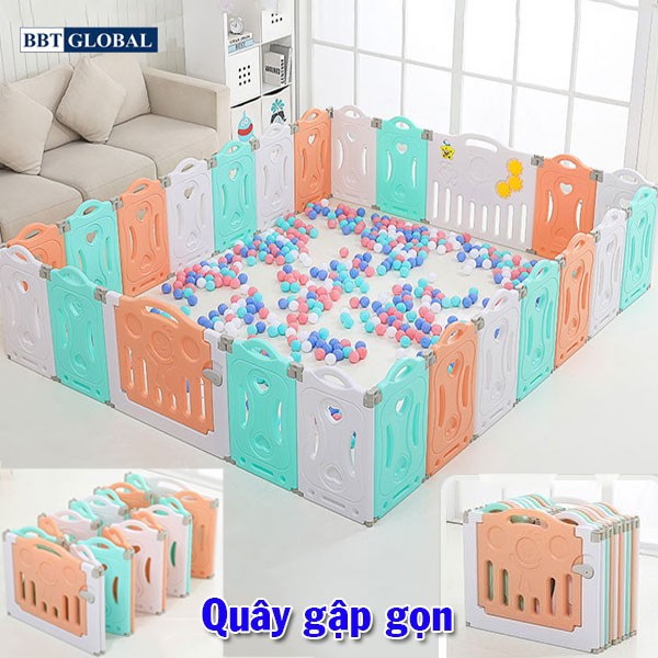 [Mã LIFEM1 giảm 50k đơn 99k] Bộ quây cũi quây gấp gọn tiện dụng cho bé BBT Global