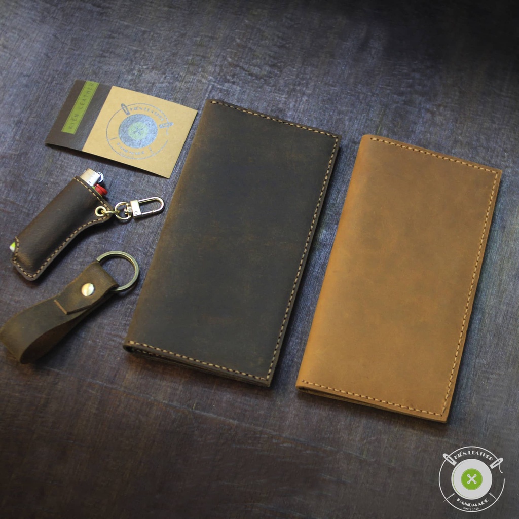 Ví dài nam, ví da vintage sản xuất thủ công 100% - Kiến Leather