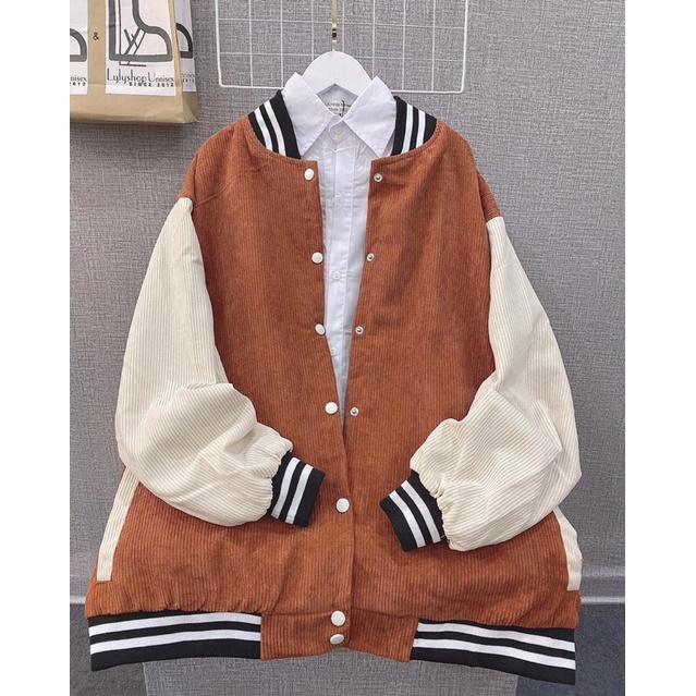 Áo khoác bomber unisex Nam Nữ dáng rộng dài Áo khoác học sinh tuổi teen quà tặng áo đôi áo nhóm