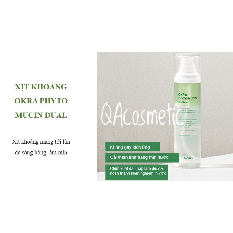 Xịt Cấp Ẩm Chuyên Sâu Từ Thực Vật. OKRA PHYTO MUCIN 120ml