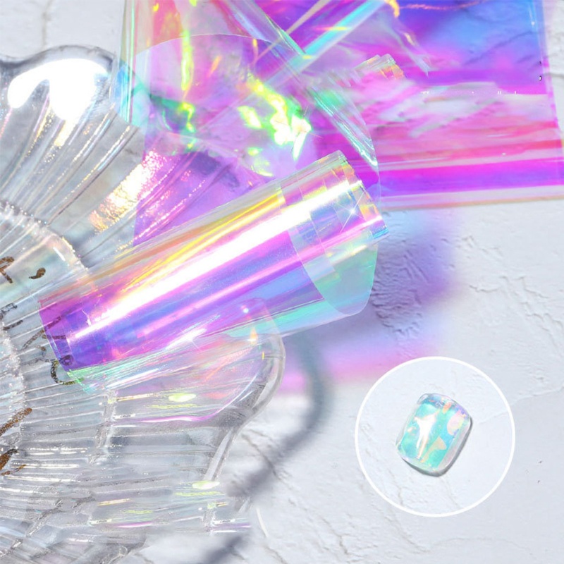 Nhãn Dán Trang Trí Móng Nghệ Thuật Mặt Kính Màu Gradient Lấp Lánh 10 Màu Sắc YOUYO