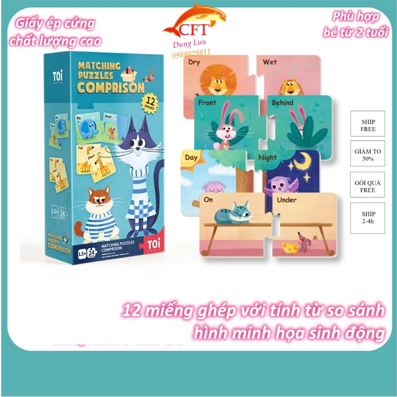 Xếp hình cho bé từ 3 tuổi bộ ghép hình puzzle ghép nối Toi  giúp phát triển nhận thức trí tuệ tư duy 6 chủ đề