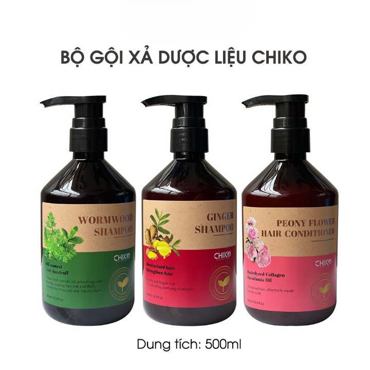 (Chiko) Bộ Gội Xả dược liệu Chiko chăm sóc tóc, da đầu, hỗ trợ mọc tóc