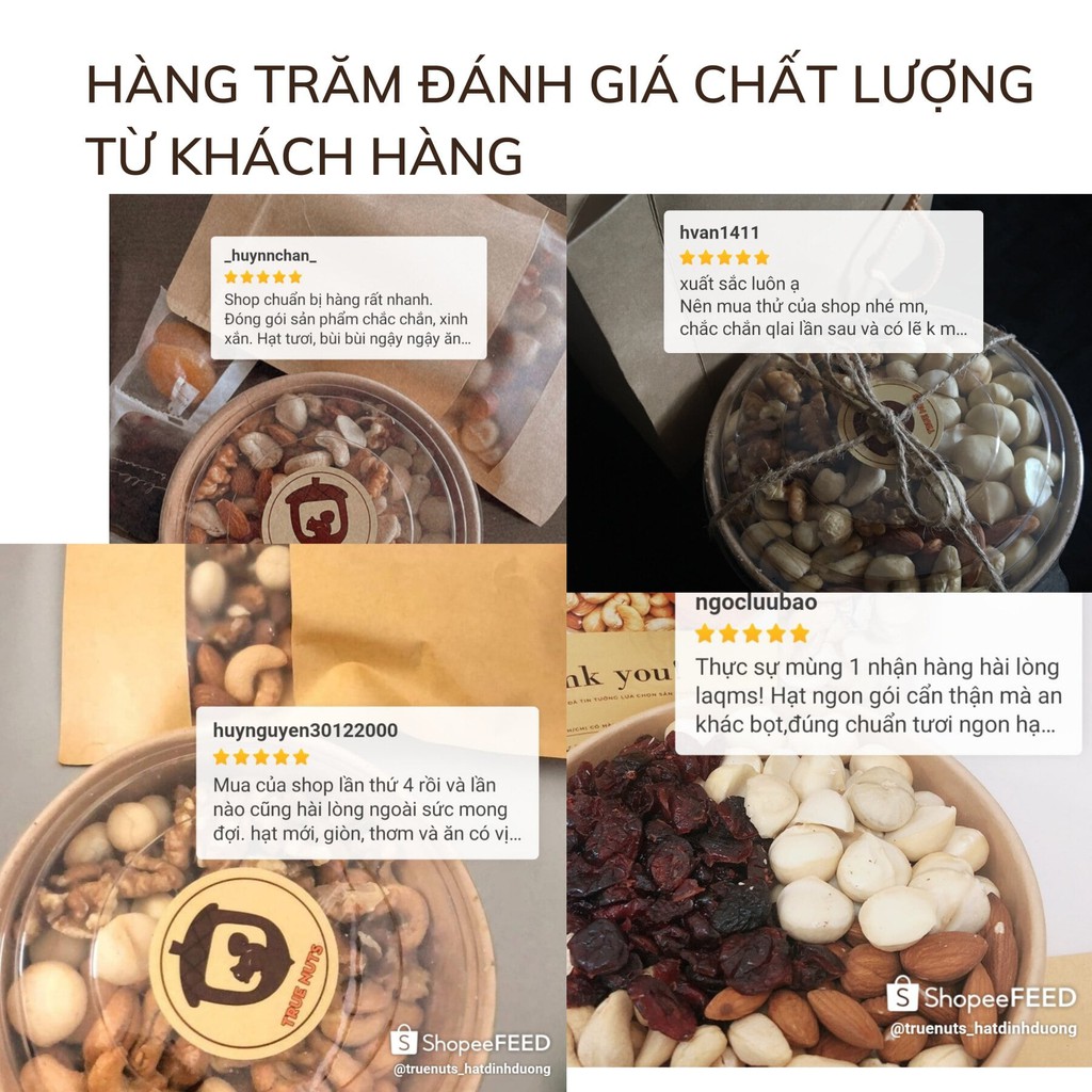 Hạt Dinh Dưỡng 4 Loại Hạt 500g (macca, hạnh nhân, điều sấy, óc chó)