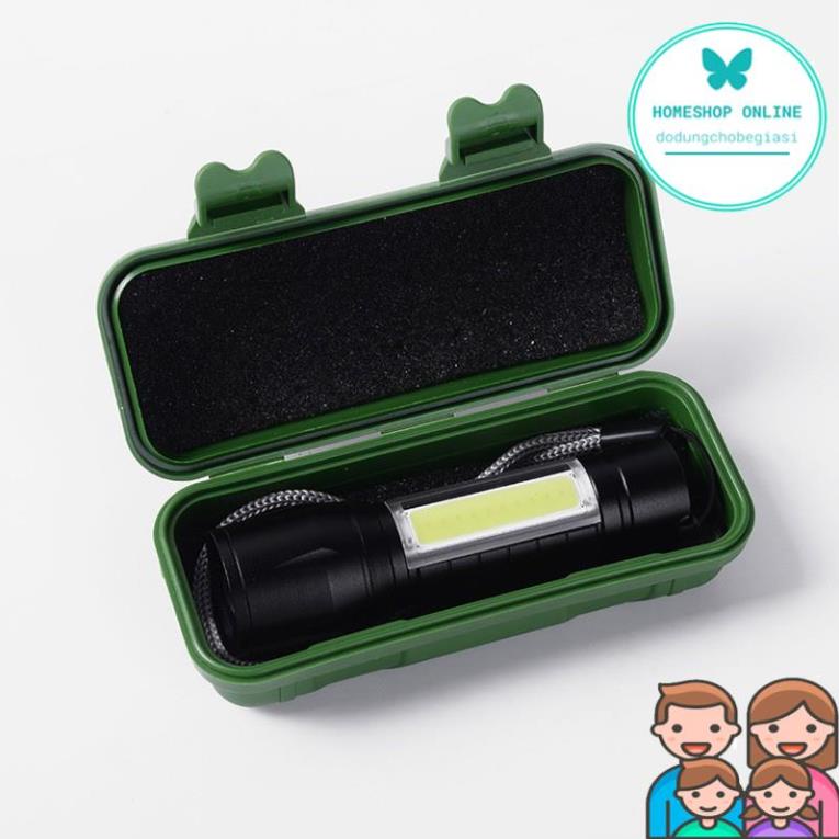 Đèn pin mini bỏ túi T1 siêu sáng có thể sạc lại, hàng cao cấp, có zoom