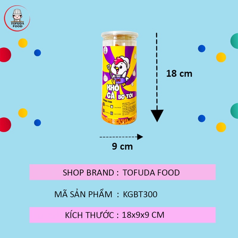 Khô gà bơ tỏi xé cay 300g loại ngon đồ ăn vặt gà khô chuẩn vị rẻ TOFUDA KGBT300 | BigBuy360 - bigbuy360.vn