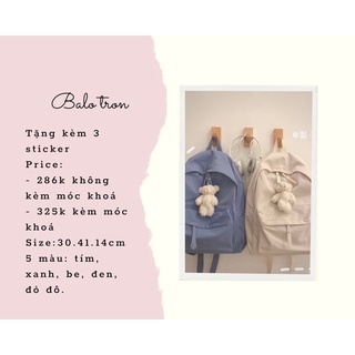 Balo trơn cài gấu
