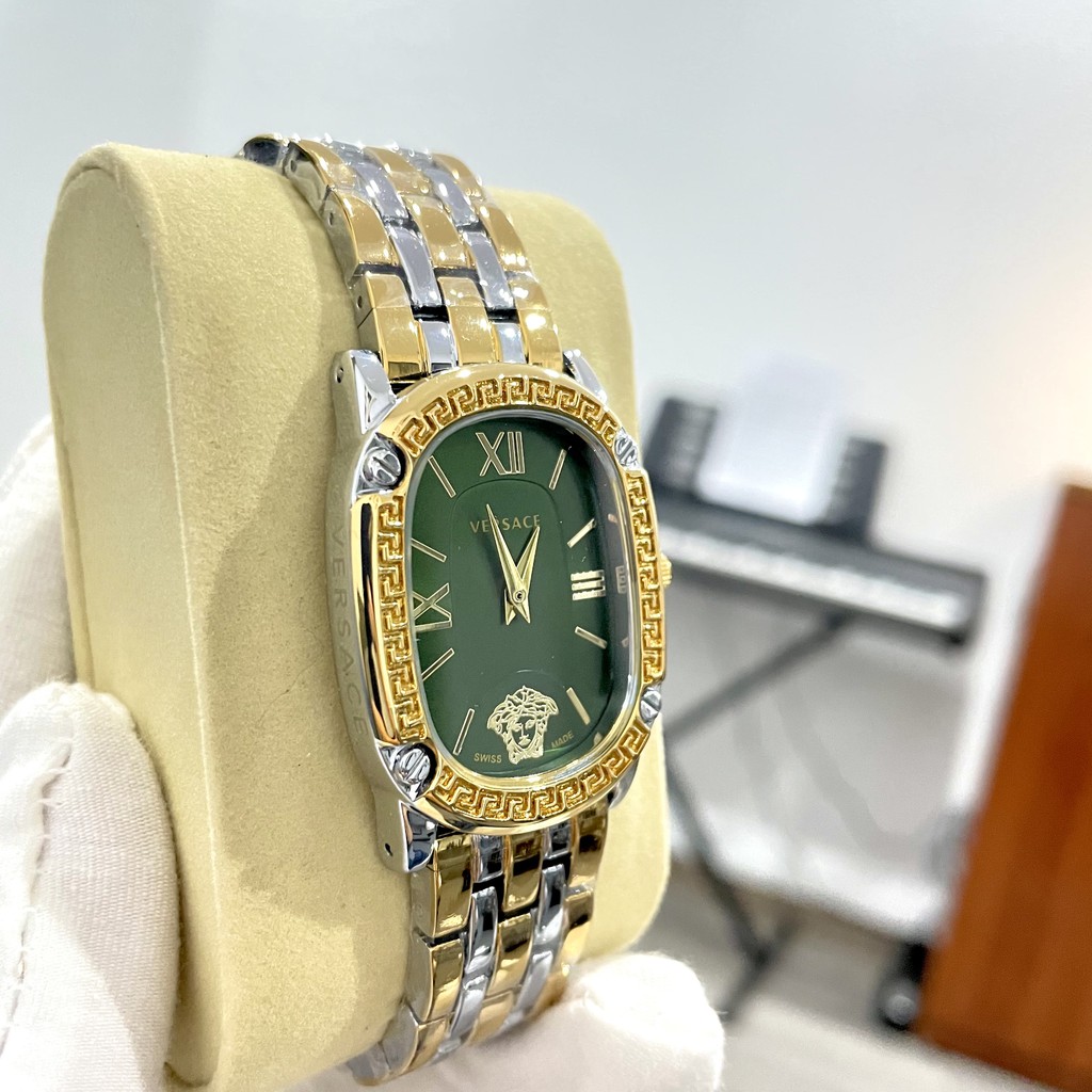 Đồng hồ nữ vErsace dây thép đặc sang trọng màu xanh biếc. Tặng 2 PIN dự phòng + Hộp + BH trọn đời ( Có video chi tiết sả