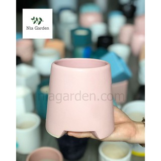 Chậu trồng cây cảnh gốm sứ, 3 chân tròn