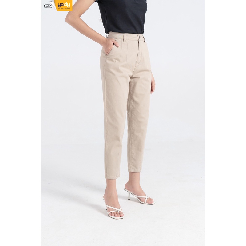 Quần kaki nữ YODY cạp cao, ống ôm công sở, tôn dáng phong cách trang nhã, lịch sự, thoải mái - QJN3072