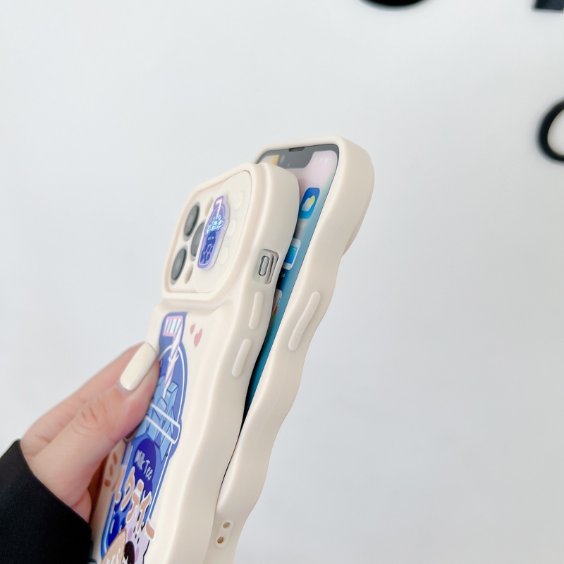 Ốp Điện Thoại Ba Chiều Họa Tiết Trà Sữa Cho 12 13 11 PRO MAX XR 11 12 PRO X XS MAX