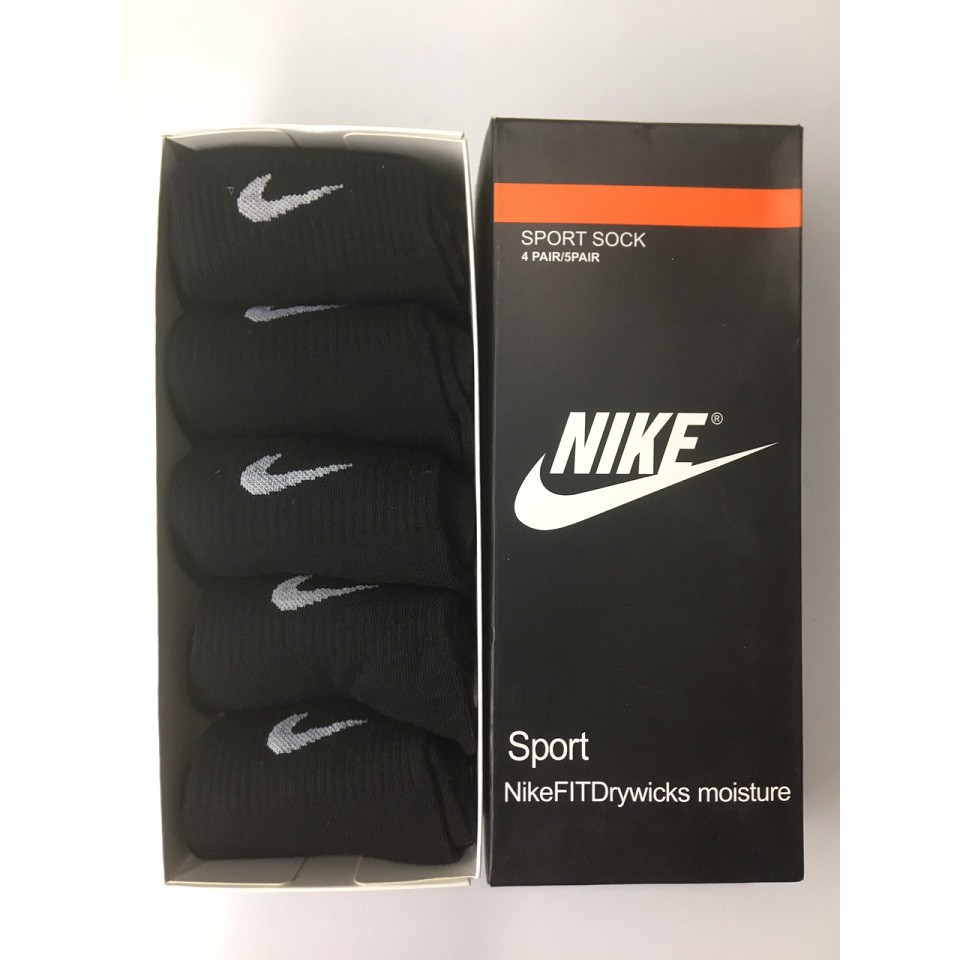 Hộp 5 Đôi Tất Nike, vớ Adidas cổ  trung cho nam nữ thể thao. Tất cổ cao dệt kim