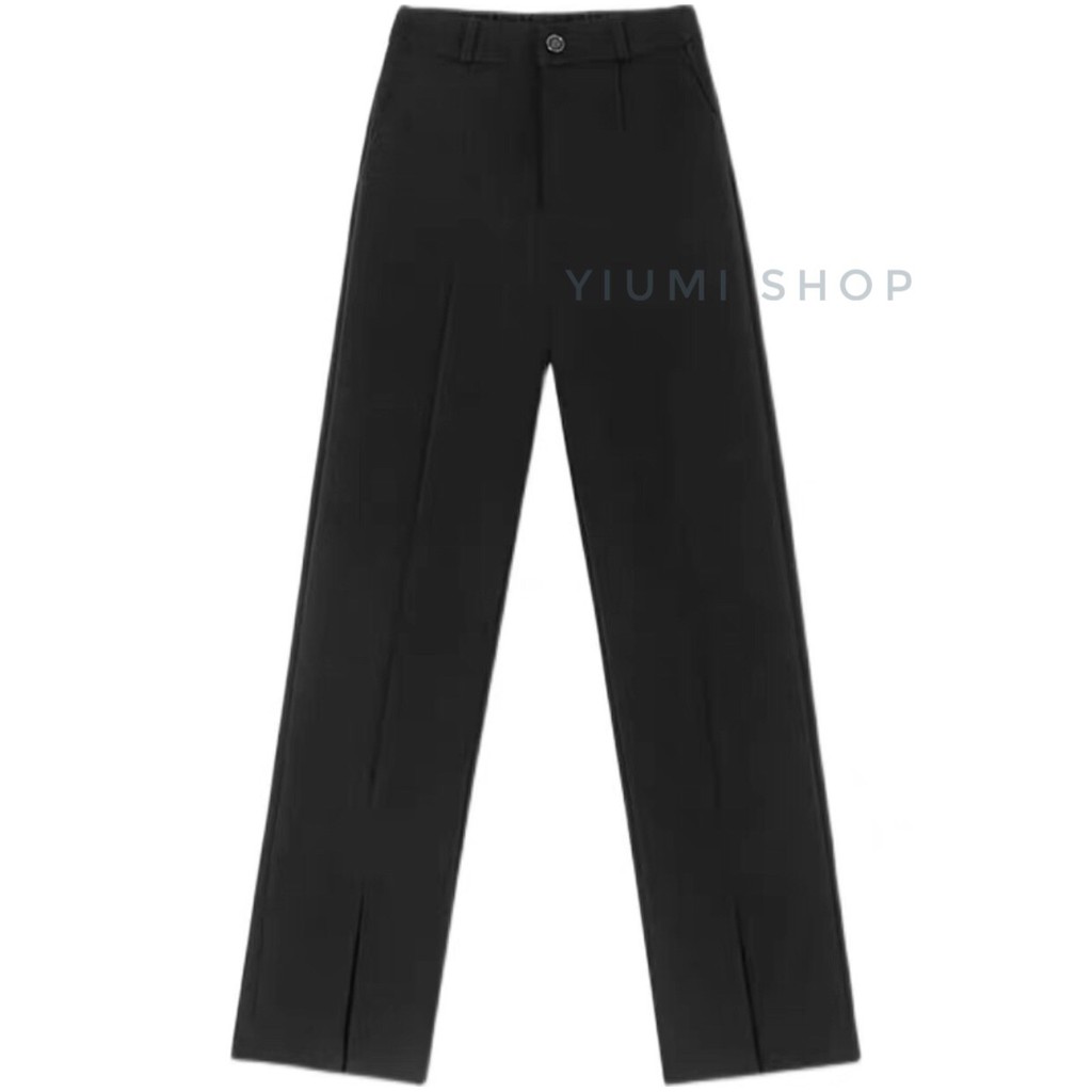 [HOT] Quần Ống Suông Xẻ Gấu Cạp Cao Hack Dáng | BigBuy360 - bigbuy360.vn