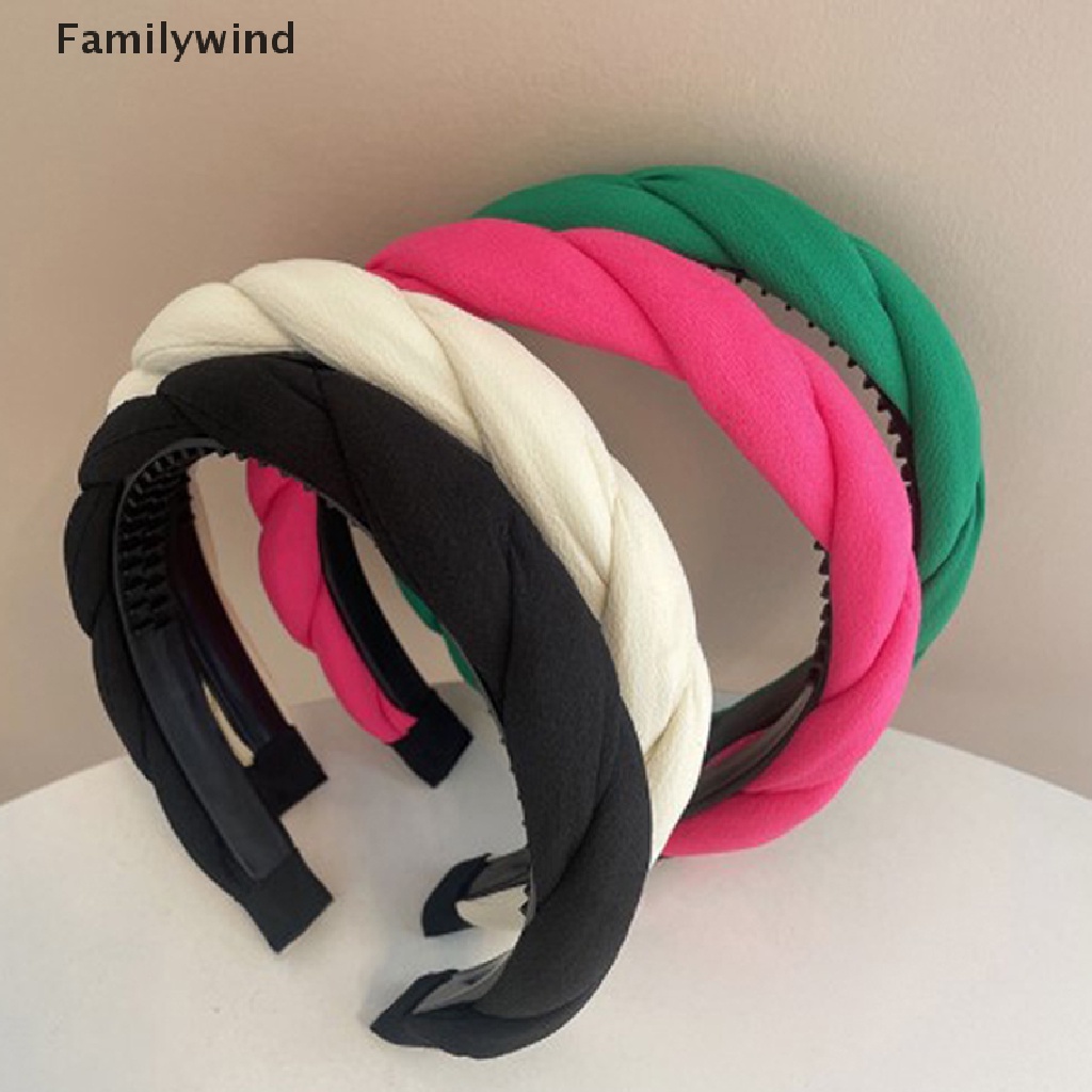 Familywind &gt; Băng Đô Cài Tóc Màu Trơn Họa Tiết Nếp Gấp Thời Trang