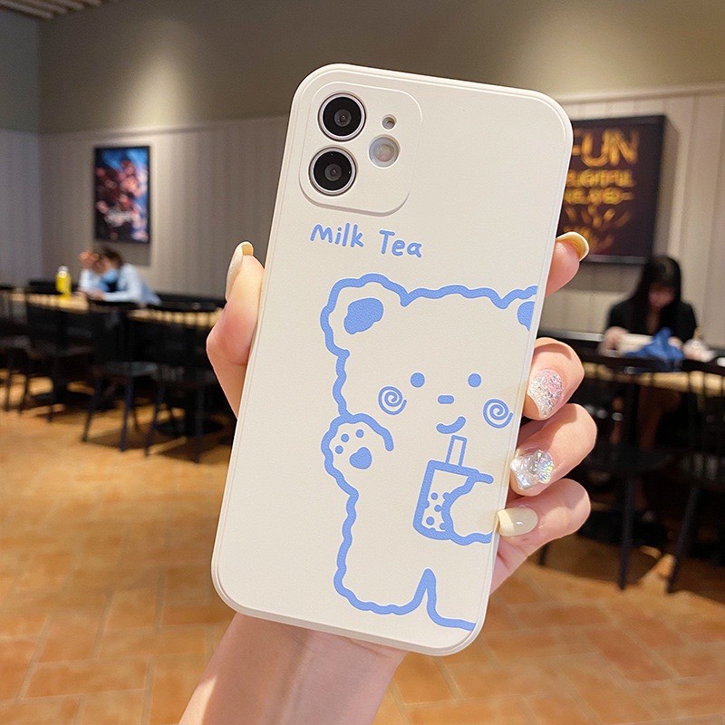 Ốp lưng BVC cạnh vuông giả 14 gấu đỏ 5 6 5s/6/6plus/6s/6splus/7/7plus/8/8plus/x/xr/xs/11/12/pro/promax/13/14Promax