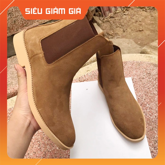 Giày Chelsea Boots nam da lộn, màu đen, nâu, tan sữa