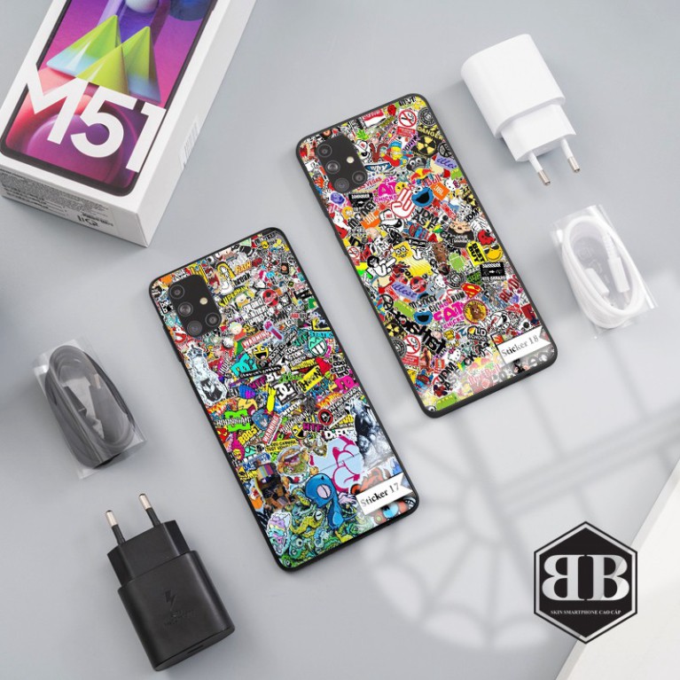 Ốp lưng kính cường lực Samsung Galaxy M51 hình sticker