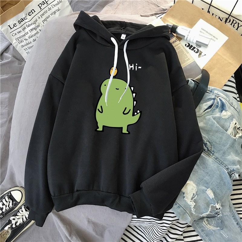 [Video thực tế] Áo hoodie hình khủng long con CNV146 siêu cute kiểu dáng tay lỡ form rộng thời trang E057 | BigBuy360 - bigbuy360.vn