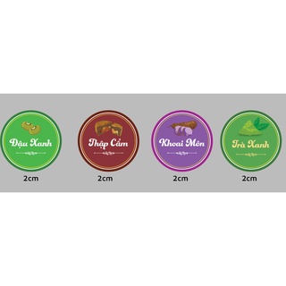 Tem nhân bánh trung thu các vị - 1 tờ được 80 tem đê dán bánh