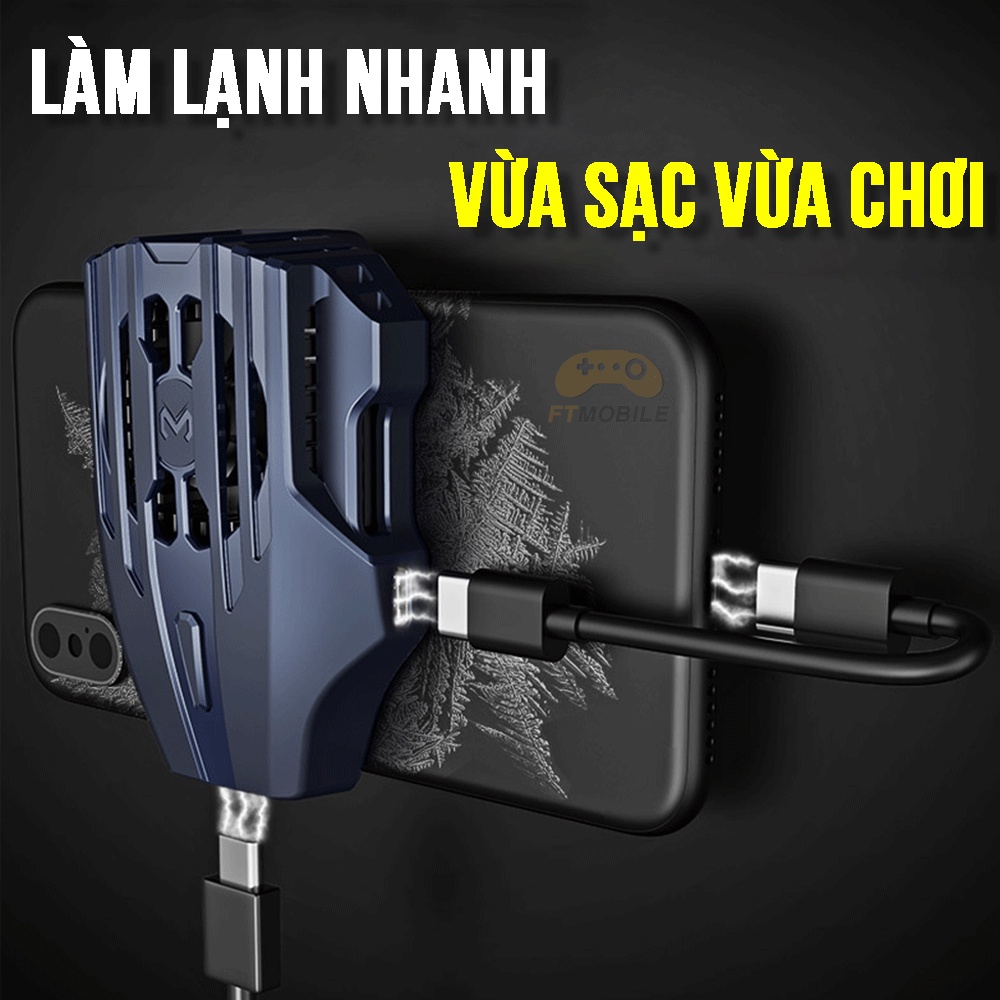 Quạt tản nhiệt sò lạnh Memo DL02 tặng kèm ngón tay vải chơi game - Quạt sò siêu mát lạnh dành cho điện thoại