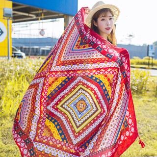 Khăn Choàng Boho Đi Biển Phong Cách Vintage - Khăn Choàng Thổ Cẩm