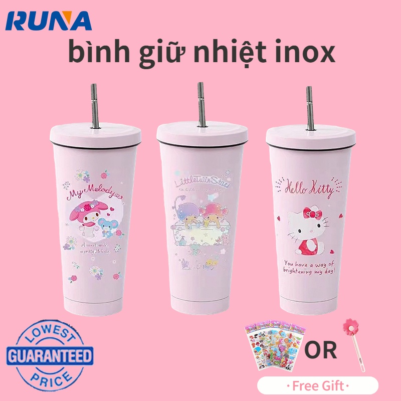 750ML bình giữ nhiệt mini bình giữ nhiệt inox 2 Tầng bình giữ nhiệt có ống hút @ RUNA