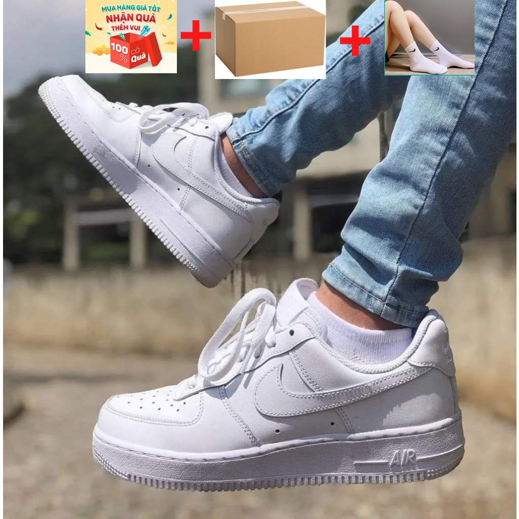 Giày_Nike Trắng , Giày_Nike Air Force 1 Trắng Cao Cấp Full Size Nam Nữ Hot Trend 2022 ( Full bill,box )