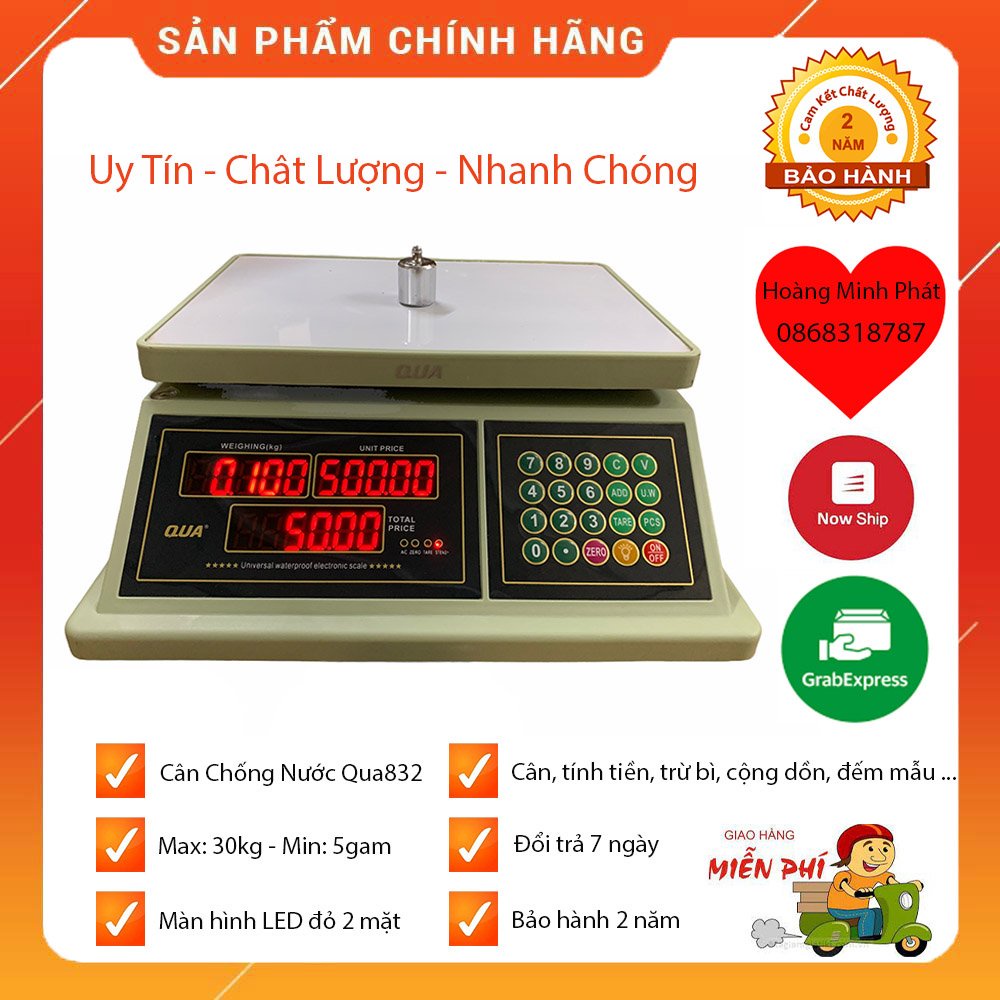 [ HÀNG ĐÀI LOAN ]💥💥💥CÂN BÁN HÀNG ĐÀI LOAN TÍNH TIỀN 30Kg/5g QUA 832 💥💥💥 BH 2 NĂM [ HÀNG CAO CẤP ]