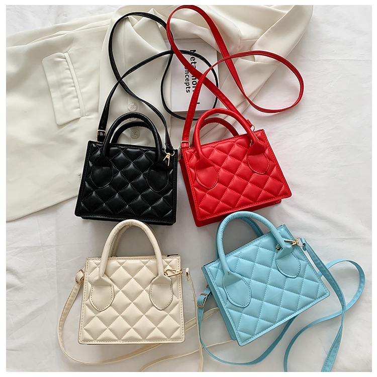 Túi Đeo Chéo JASMIN NOIR Dáng Vuông Nhỏ Họa Tiết Hình Thoi Đơn Giản Thời Trang Cho Nữ