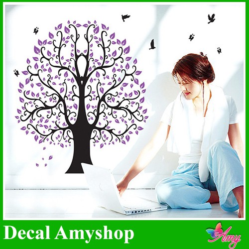 Decal dán tường Cây tím - DCX032